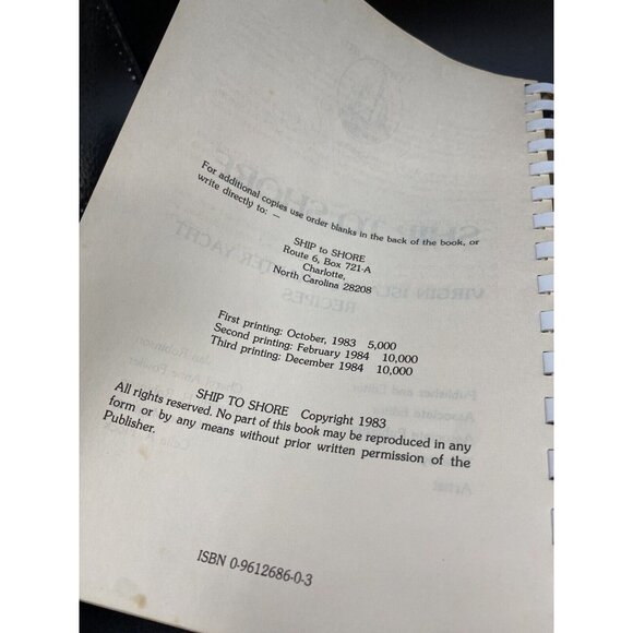 SHIP TO SHORE Virgin Islands Charter Yacht Recipes Vintage Cookbook 1984 SIGNED - Picture 9 of 16